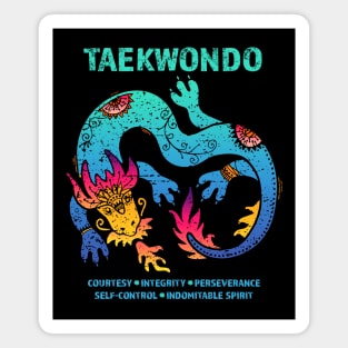 Taekwondo Martial Arts Design with Chinese Dragon Kids Men Women Magnet